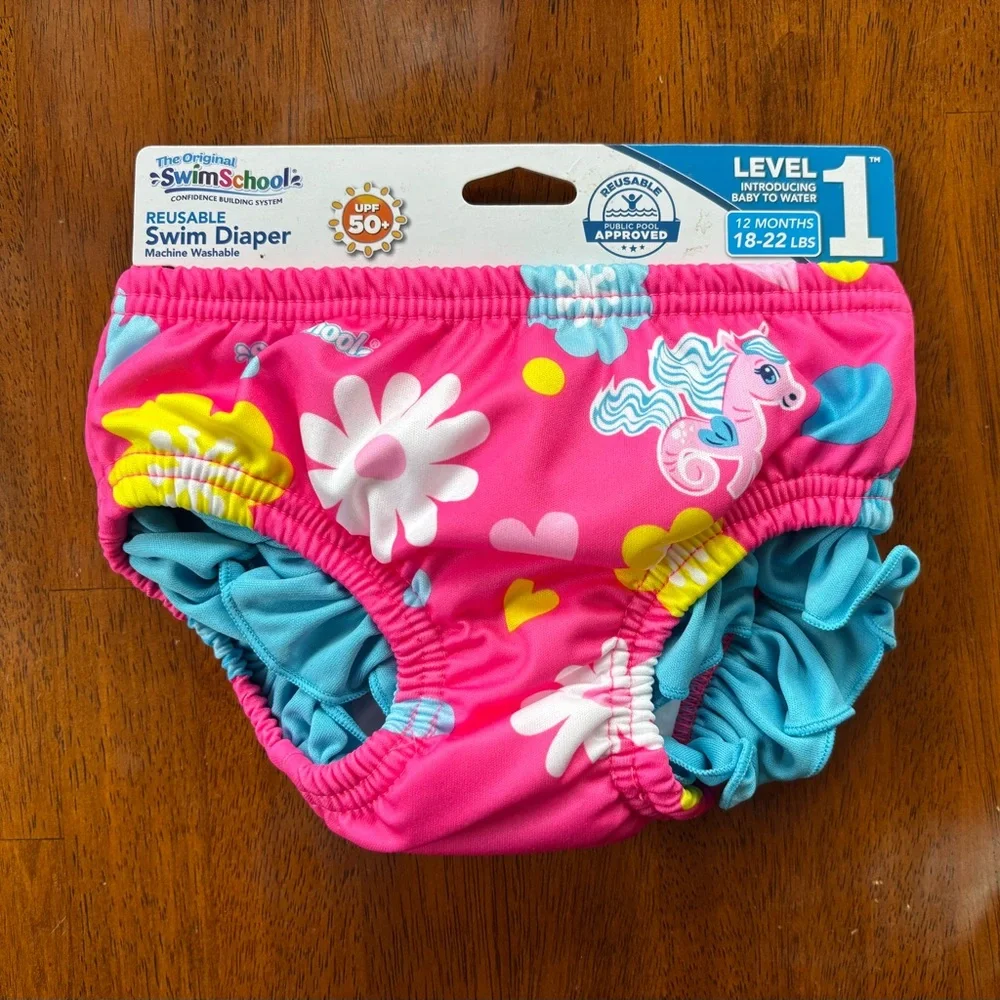 Pink Floral Reusable Swim Diaper